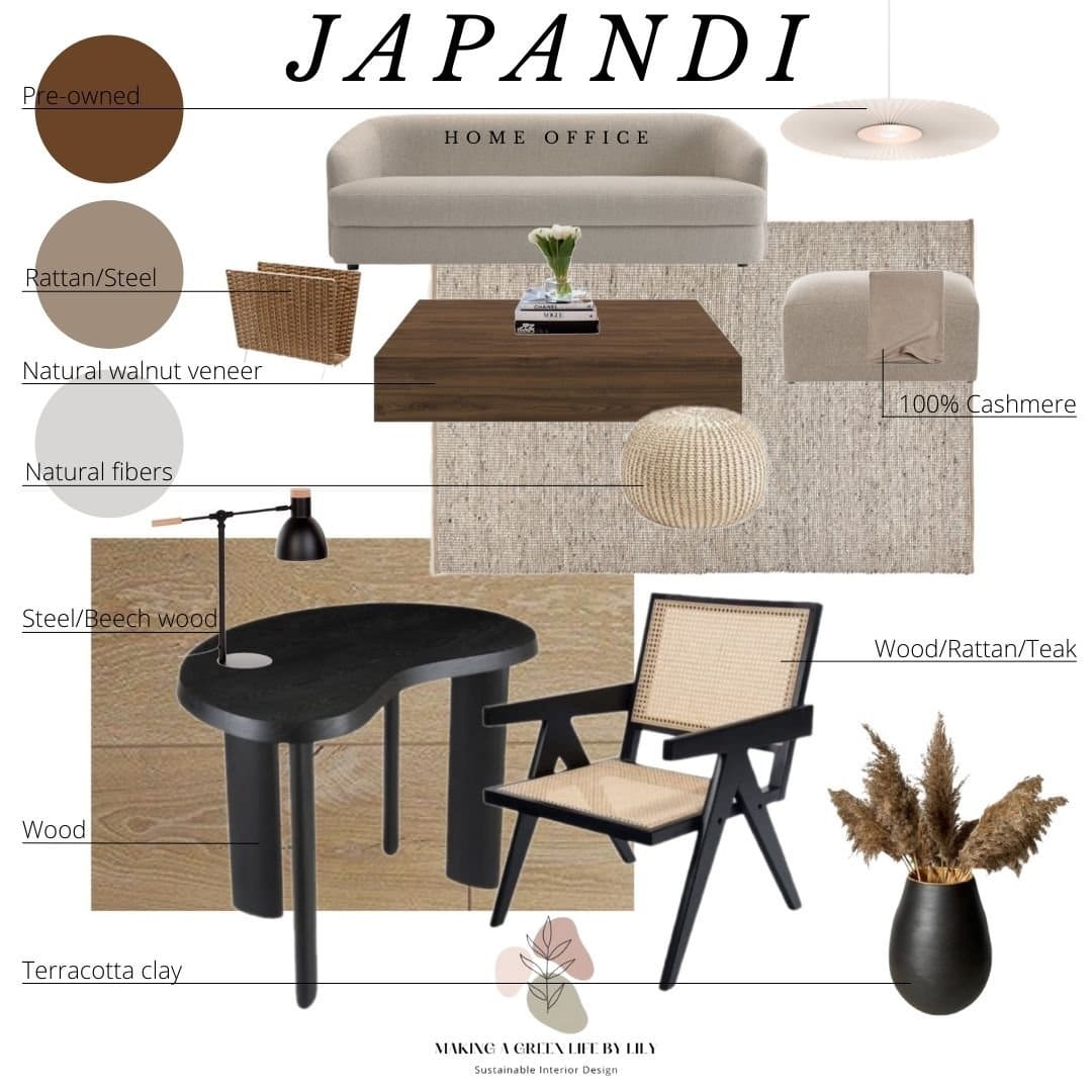 Japandi home office details