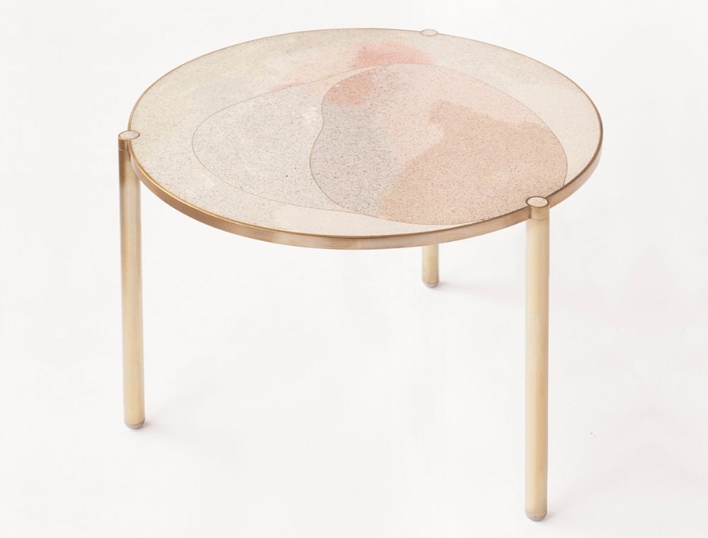 Recycled glass pink table