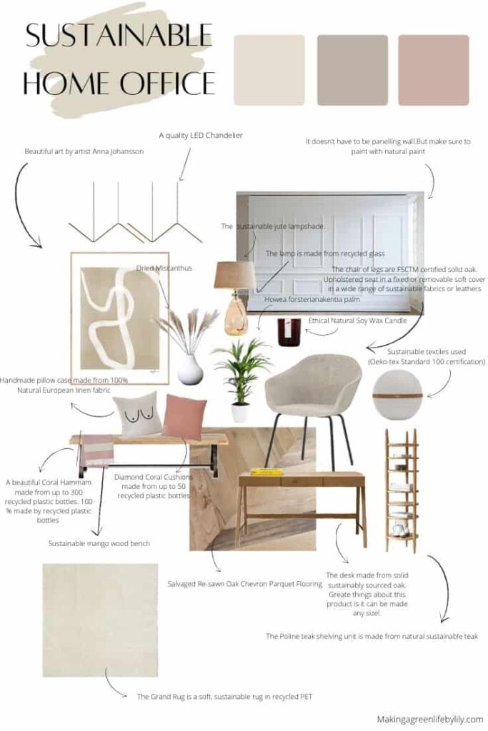 Sustainable home office details  