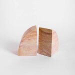 Natural stone pink marble bookends for sustainable home office