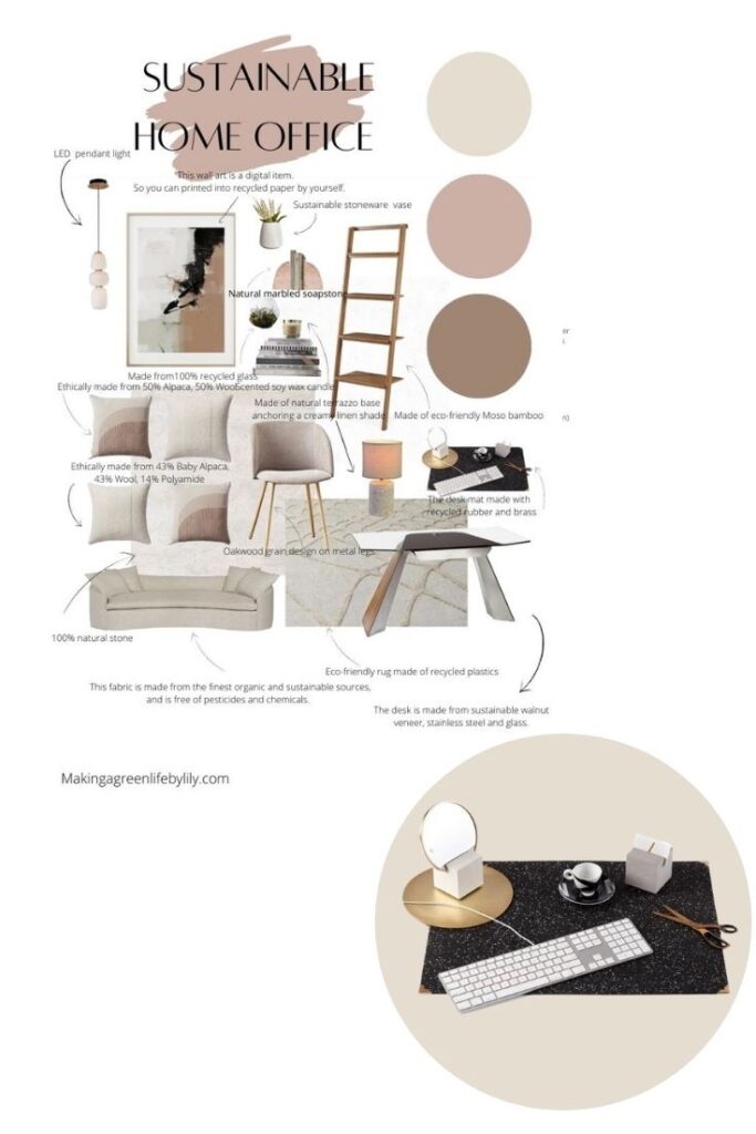 Sustainable Home Office Mood Board – Making A Green Life by Lily