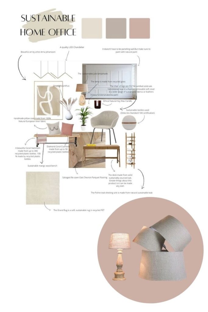 Sustainable home office mood board