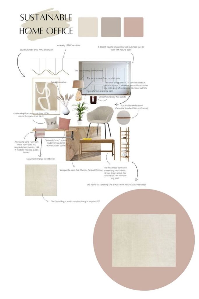 Sustainable home office mood board