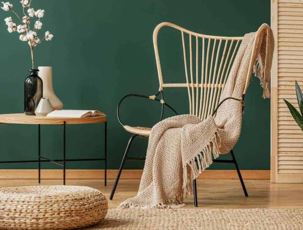 Rattan chair in the living room