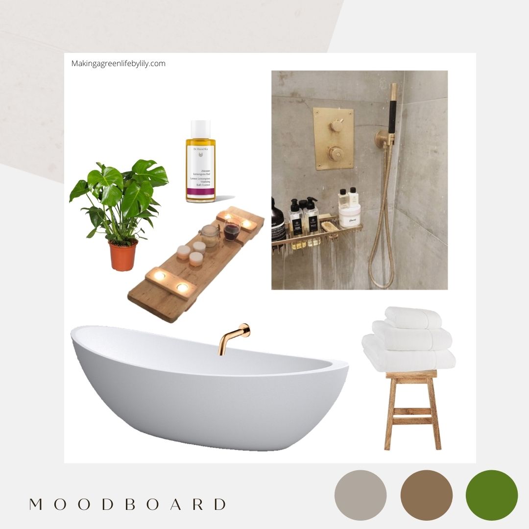 sustainable bathroom mood board