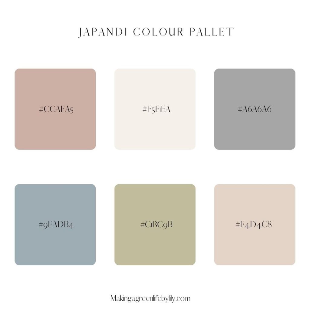 Japandi colour palette