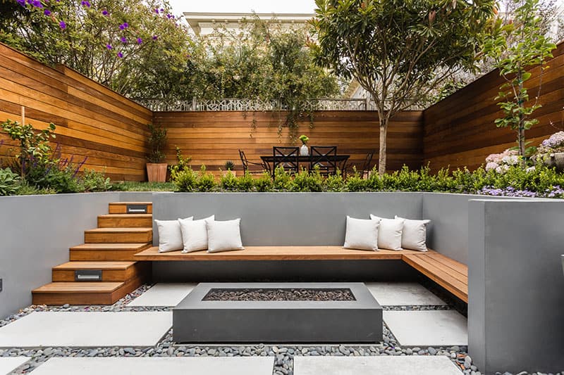 sustainable patio with multi level design ideas