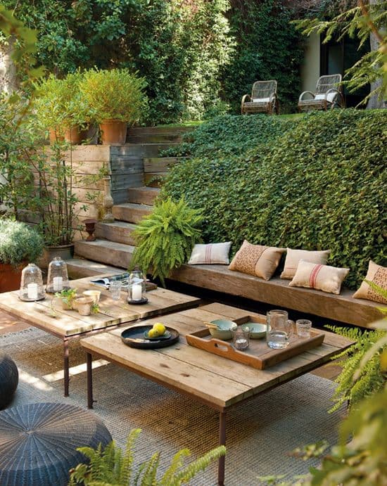sustainable backyard with multi level design ideas