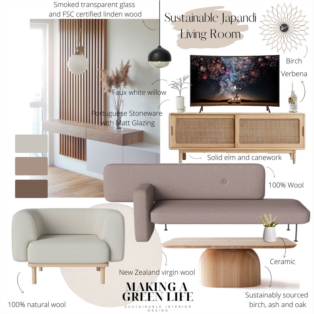 11 sustainable Japandi living room details