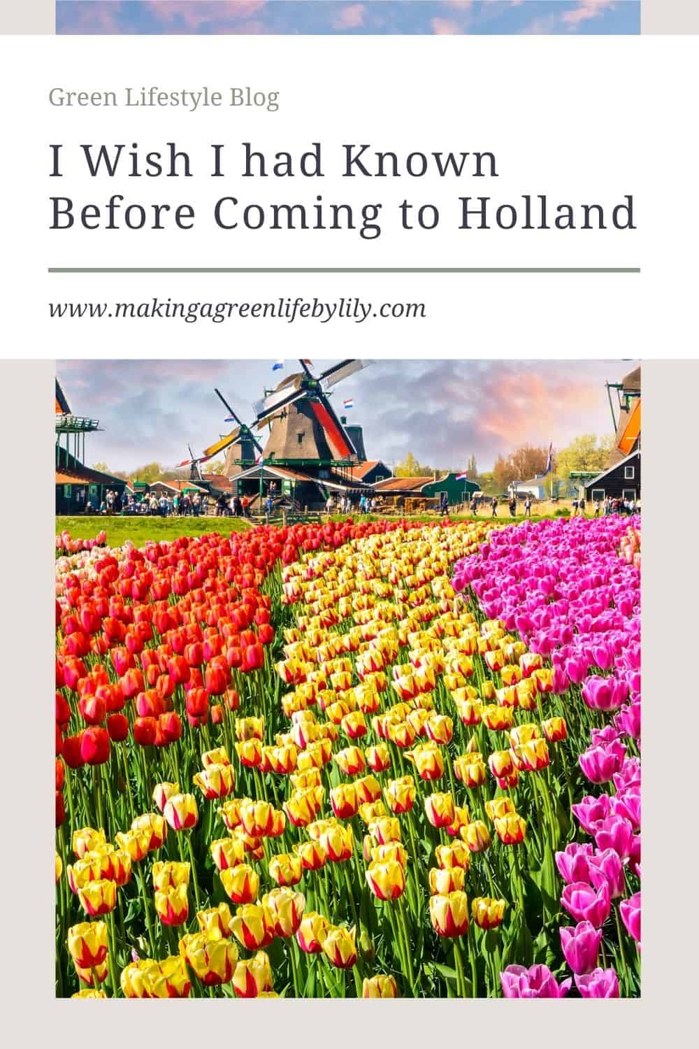I wish i had known before coming to Holland