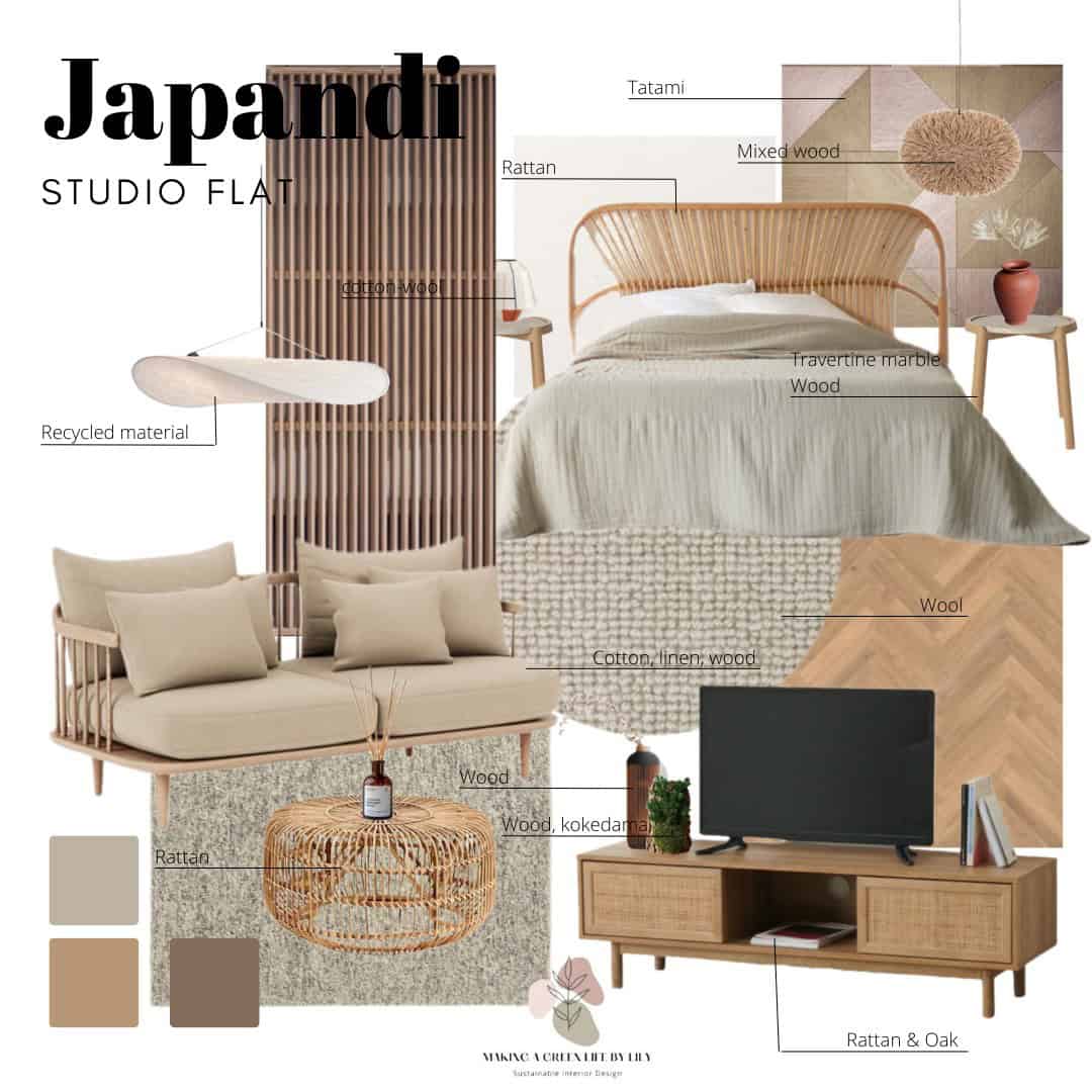 Sustainable Japandi Studio Mood Board