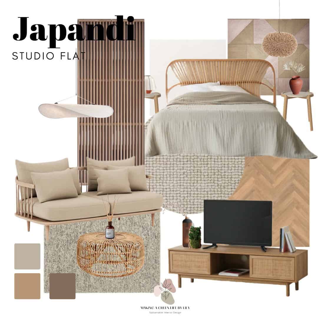 Sustainable Japandi Studio Mood Board