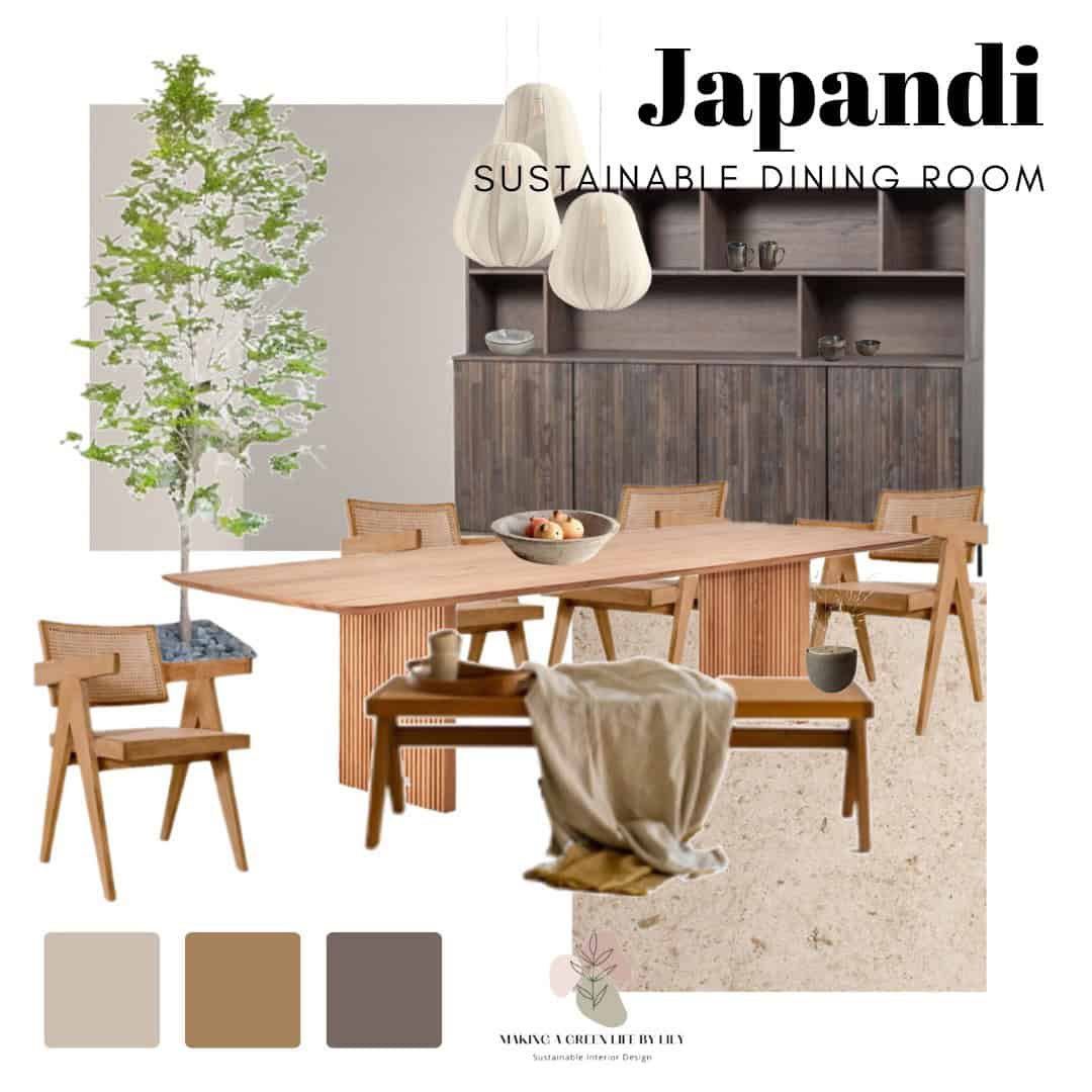 Japandi Dining Room Mood Board