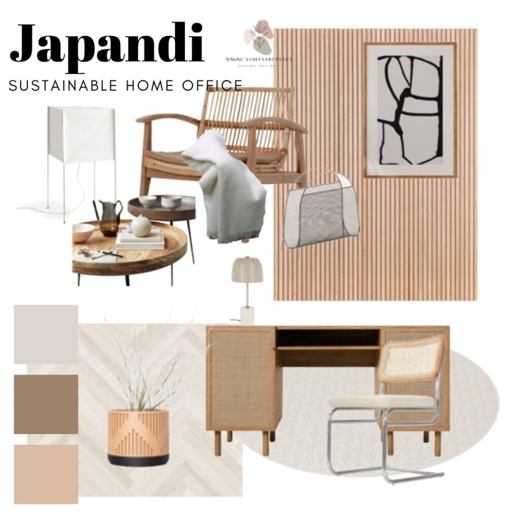 Japandi Home Office Mood Board