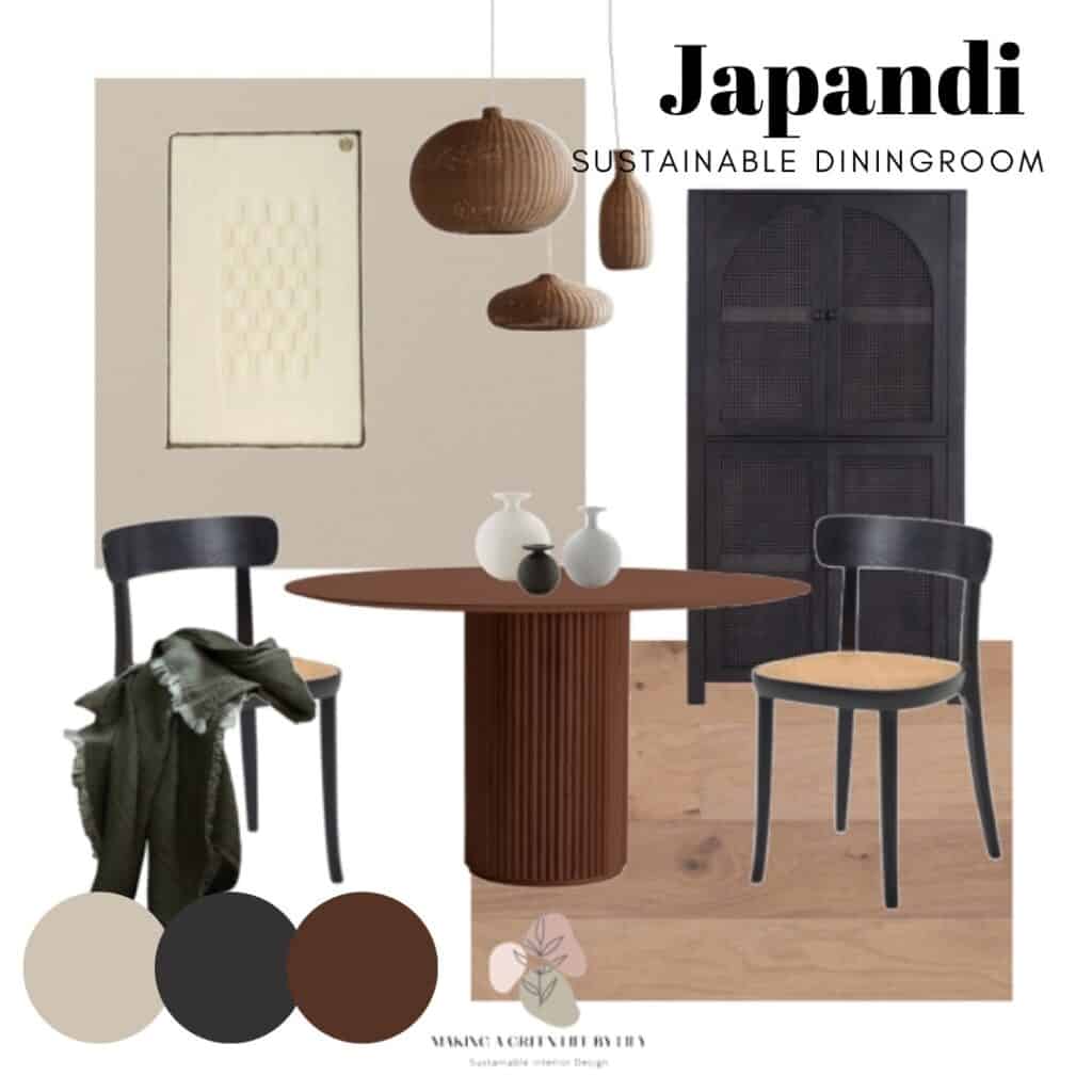 Japandi Dining Room Mood Board