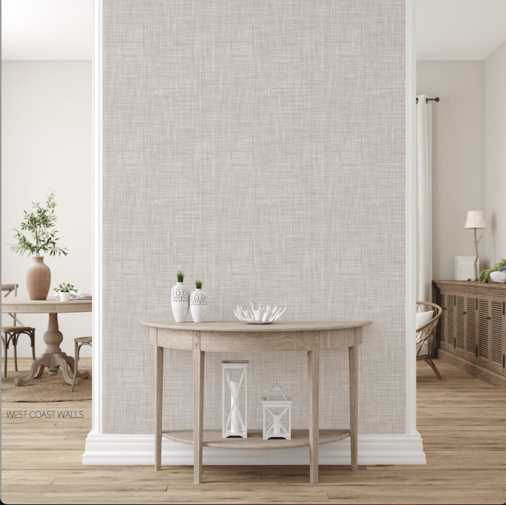 Grasscloth wallpaper for Japandi Living Room