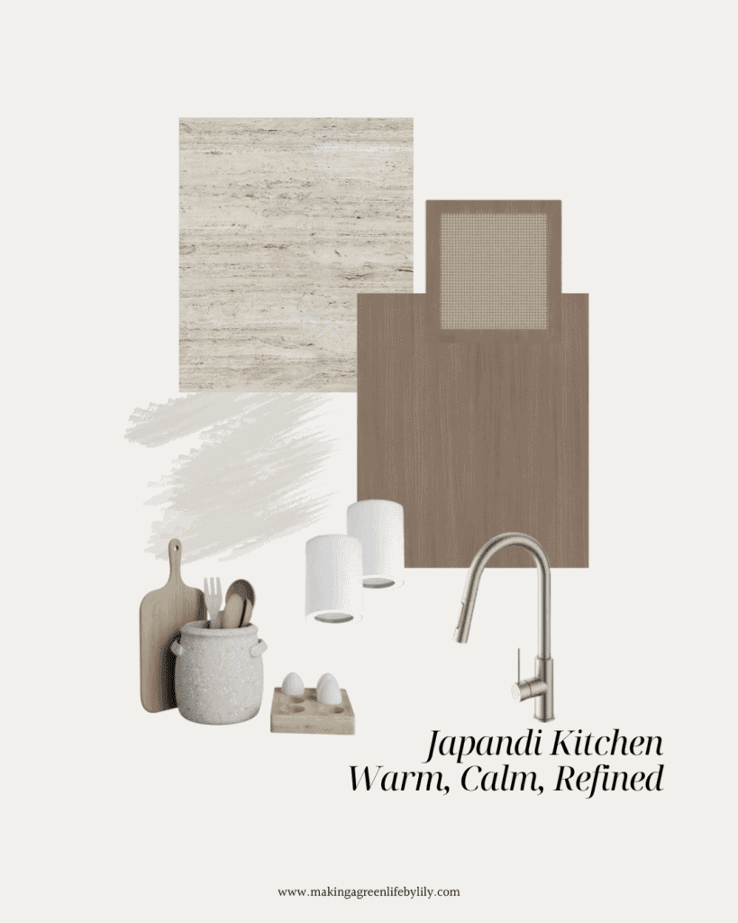 Japandi kitchen mood board