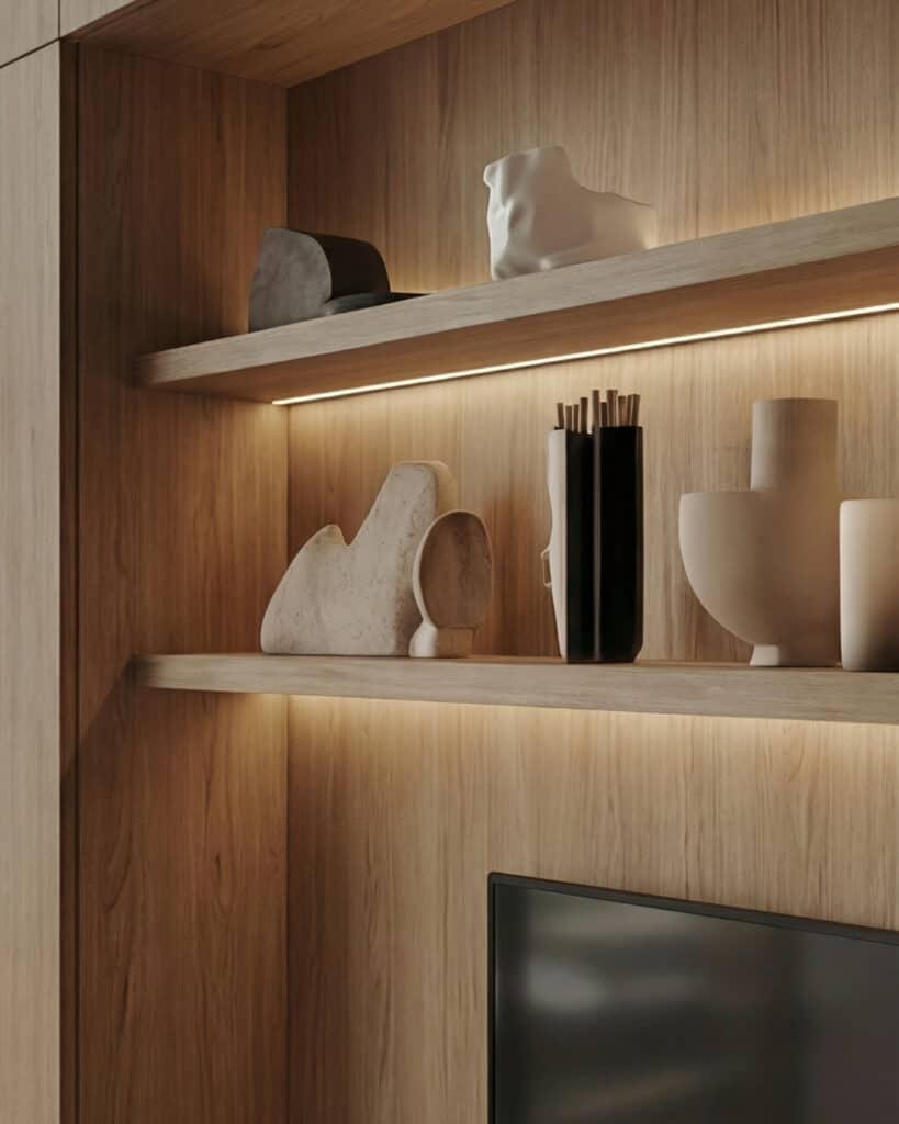 Japandi open living area