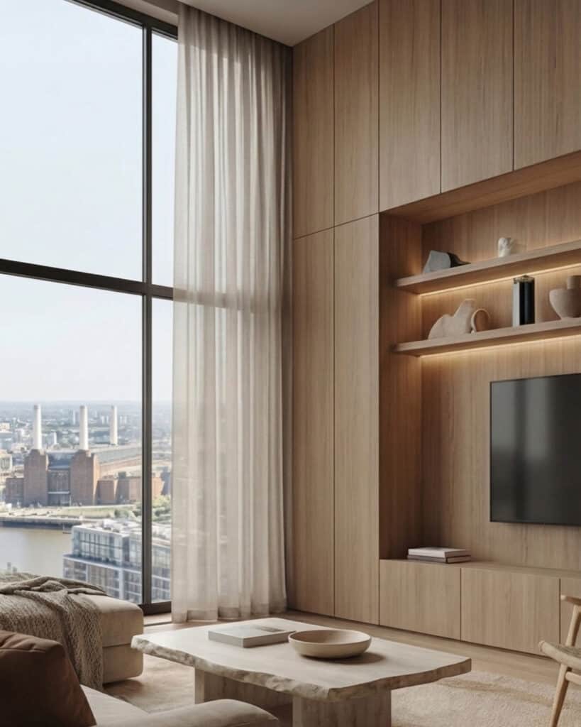 Japandi open living area