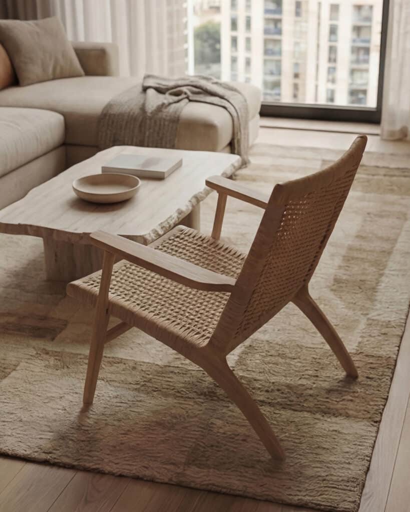 Japandi open living area