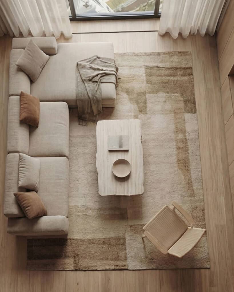 Japandi open living area