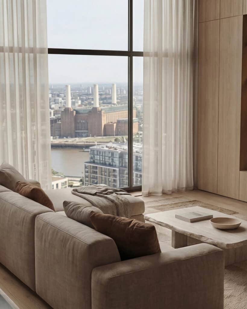 Japandi open living area