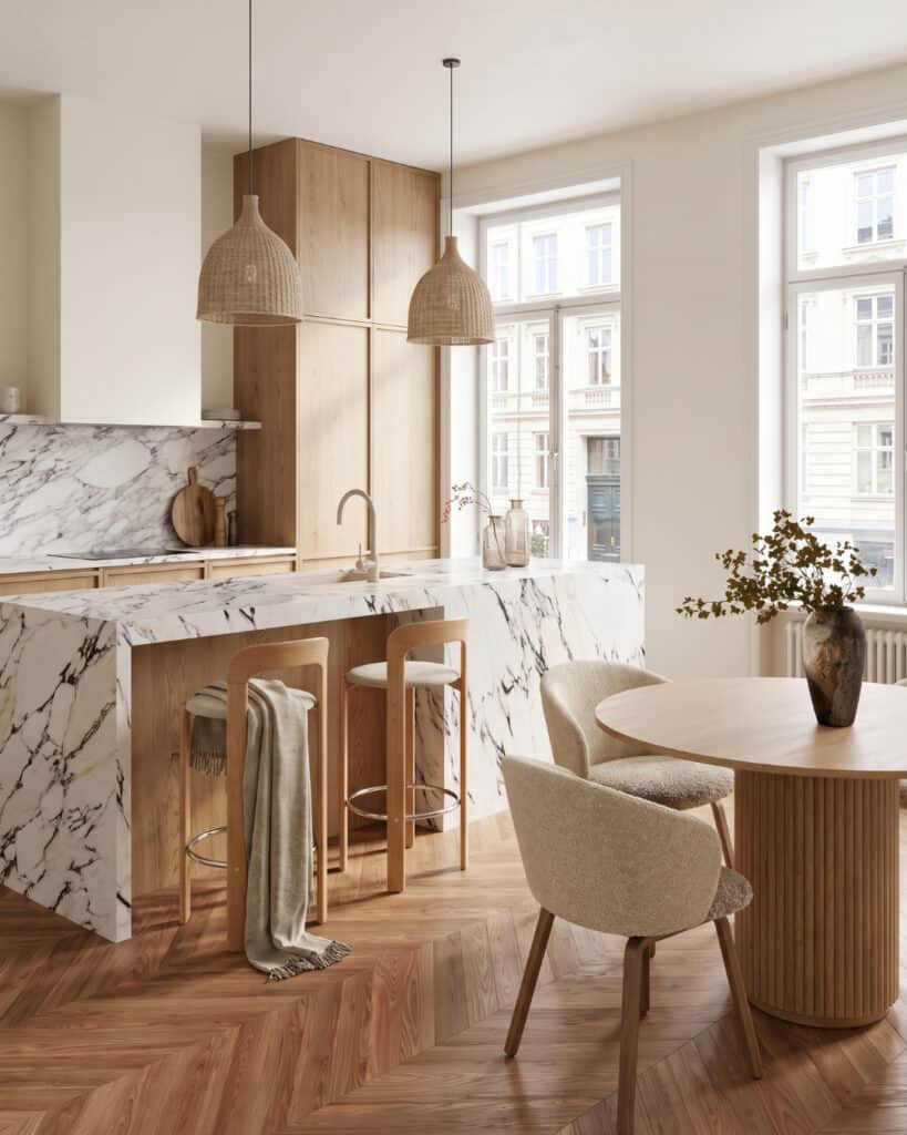 Kitchen and Dining Area, Private Client, Paris
